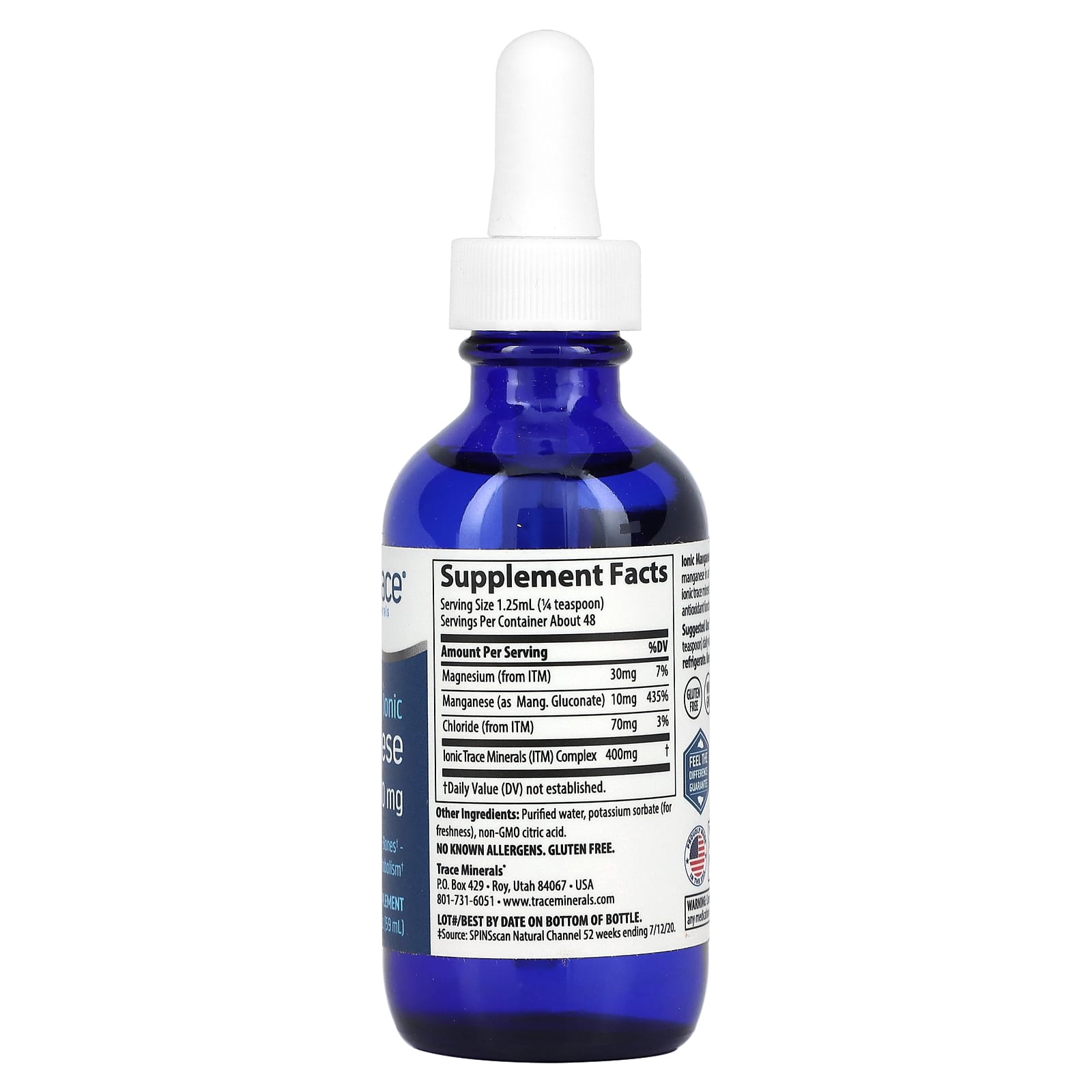 Trace Minerals Ionic Manganese, 10mg - 59 ml.