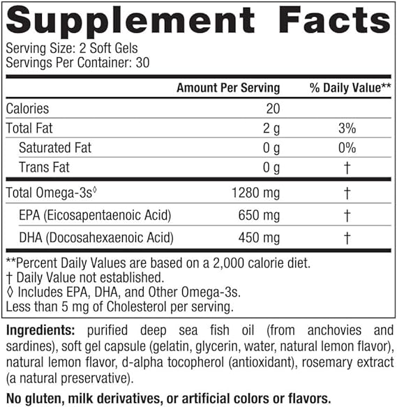 Nordic Naturals Ultimate Omega-D3, 1280mg Lemon - 60 softgels