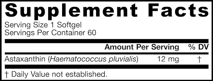 Jarrow Formulas Astaxanthin, 12mg - 60 softgels