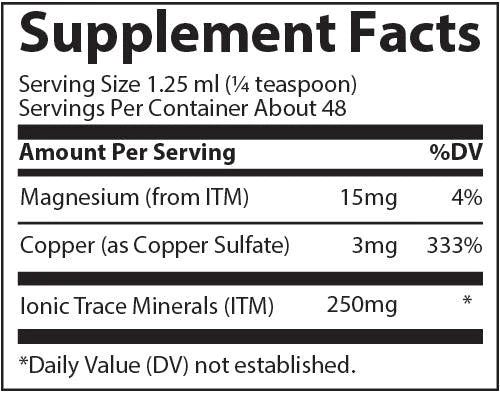 Trace Minerals Ionic Copper, 3mg - 59 ml.