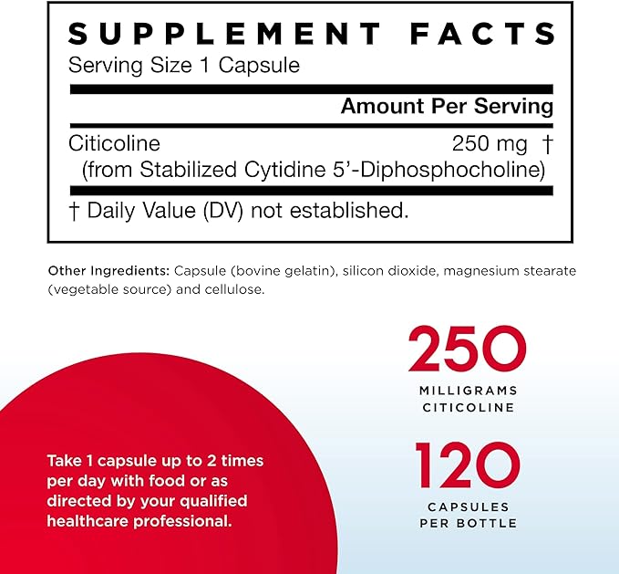 Jarrow Formulas Citicoline CDP Choline, 250mg - 120 caps
