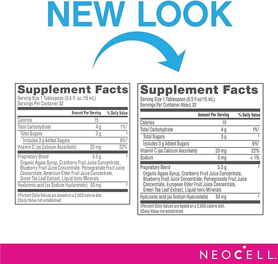 NeoCell Hyaluronic Acid, Blueberry Liquid - 473 ml