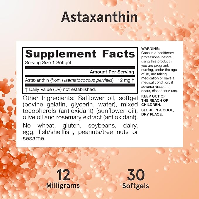 Jarrow Formulas Astaxanthin, 12mg - 30 softgels