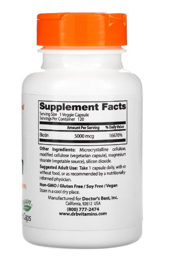 doctor's best biotin supplement facts to promote healthy hair, skin and nails