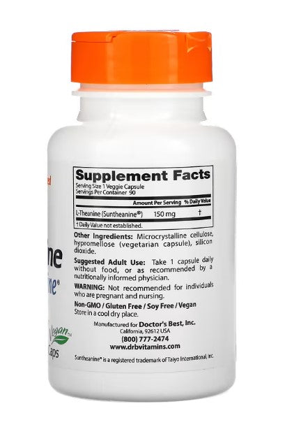 doctor's best l-theanine with suntheanine supplement facts