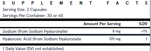 Jarrow Formulas Hyaluronic Acid - 120 vcaps