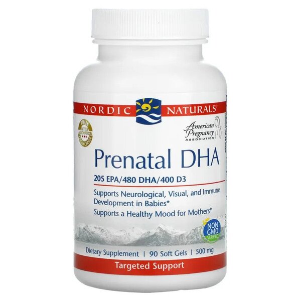 Nordic Naturals Prenatal DHA, 830mg Omega-3 + 400 IU D3 Unflavored - 90 softgels