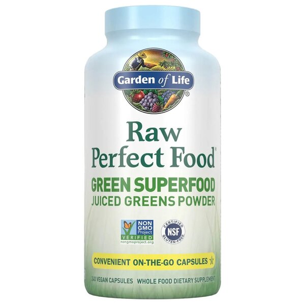 Garden Of Life Raw Perfect Food, Green Superfood (Juiced Greens Powder) - 240 vcaps