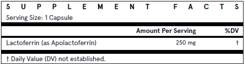 Jarrow Formulas Lactoferrin, 250mg - 60 caps