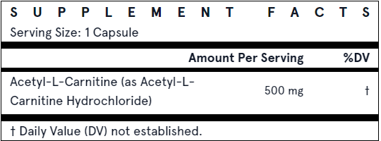 Jarrow Formulas Acetyl L-Carnitine, 500mg - 120 vcaps