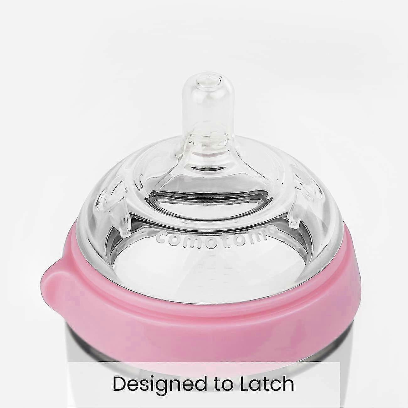 Como Tomo Baby Bottle Silicone Pink 5 Fl oz / 150 ml Natural Feel (set of 2)