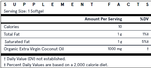 Jarrow Formulas Coconut Oil Extra Virgin, 1000mg - 120 softgels