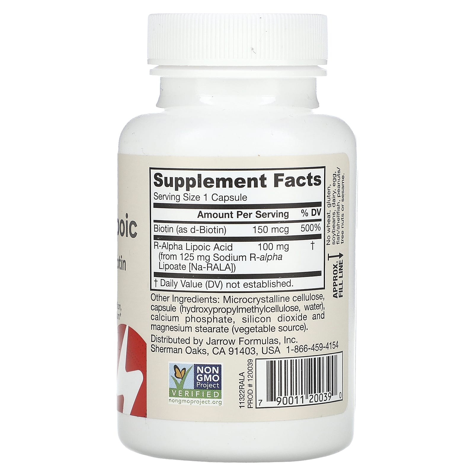 Jarrow Formulas R-Alpha Lipoic Acid + Biotin - 60 vcaps