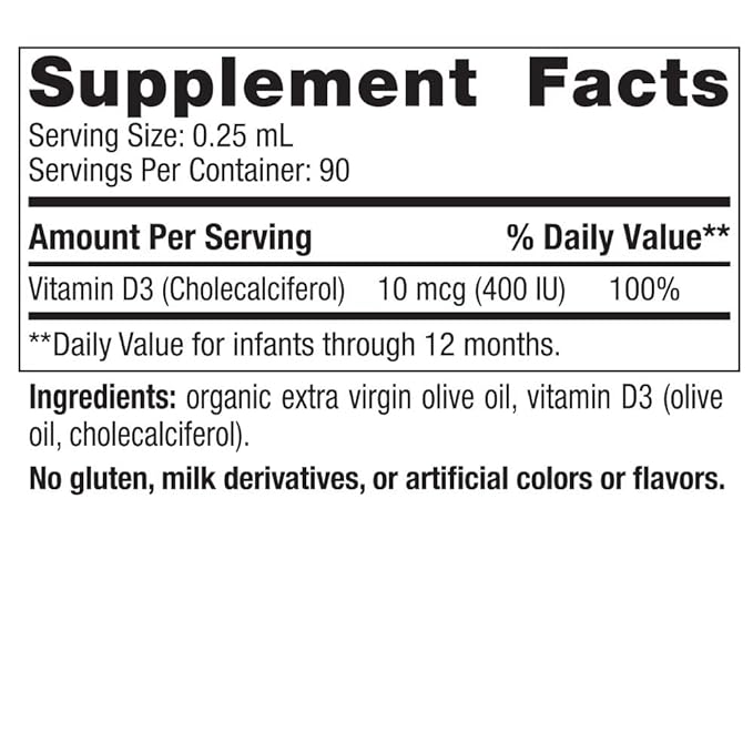 Nordic Naturals Baby's Vitamin D3, 400 IU - 22.5 ml