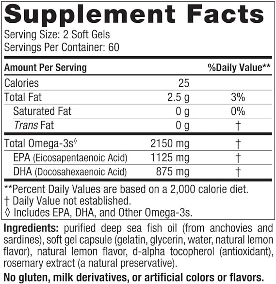 Nordic Naturals Ultimate Omega 2X, 2150mg Lemon - 120 softgels