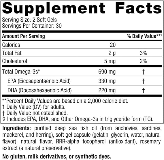 Nordic Naturals Omega-3D, 690mg Lemon - 60 softgels