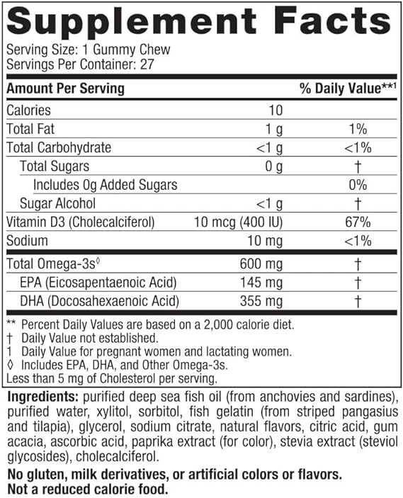 Nordic Naturals Prenatal DHA Gummy Chews, Strawberry Orange - 27 gummies