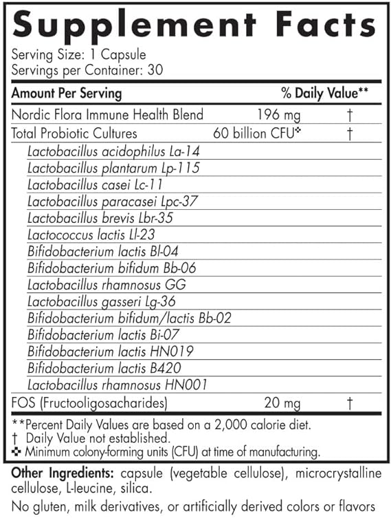 Nordic Naturals Nordic Flora Probiotic Immune Health - 30 vcaps