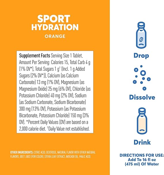 Nuun Sport Hydration, Orange - 8 x 10 count tubes