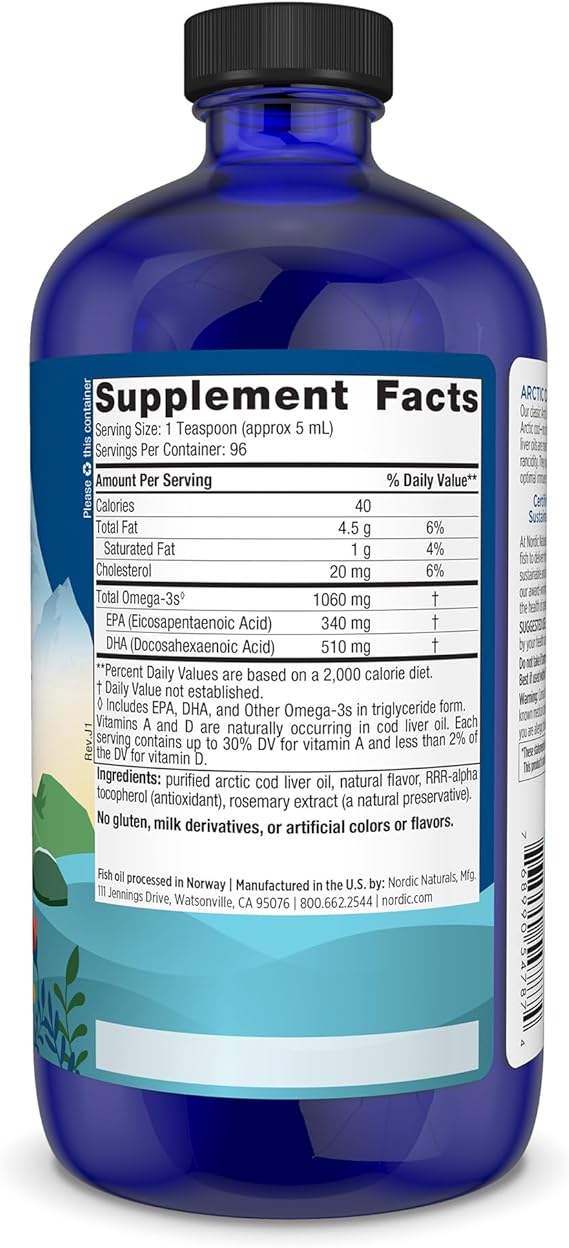 Nordic Naturals Arctic Cod Liver Oil, 1060 mg Orange - 473 ml.