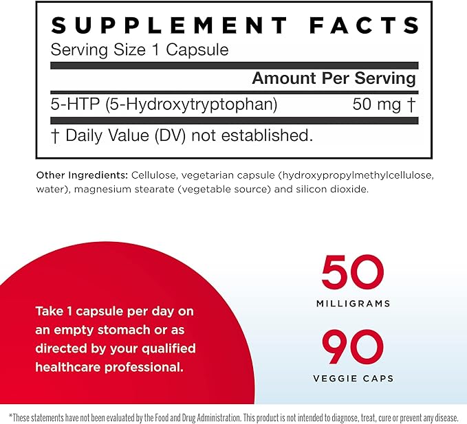 Jarrow Formulas 5-HTP, 50mg - 90 vcaps