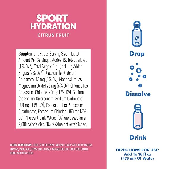 Nuun Sport Hydration, Citrus Fruit - 8 x 10 count tubes