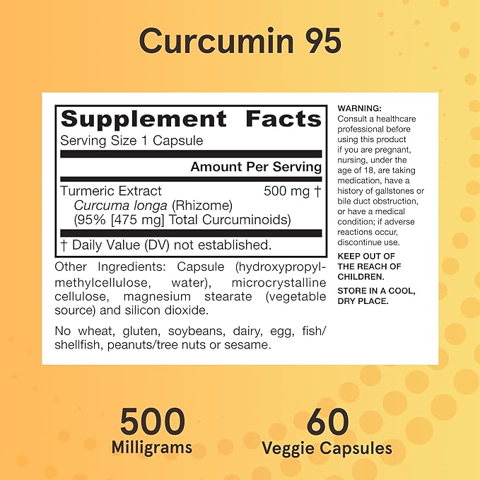 Jarrow Formulas Curcumin 95, 500mg  - 60 vcaps