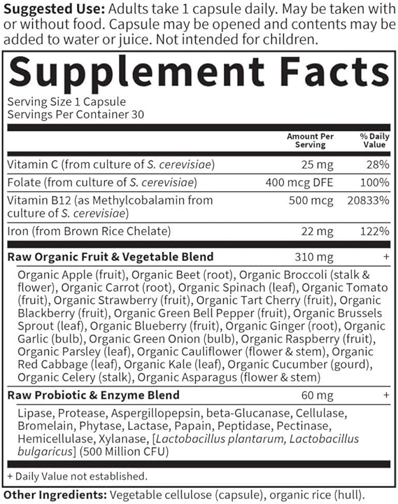 Garden of Life Vitamin Code Raw Iron - 30 vegan caps