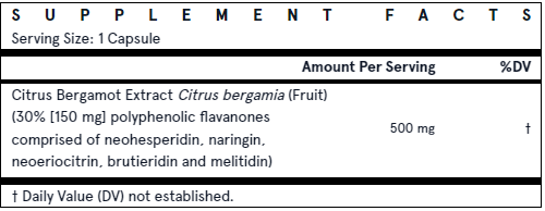 Jarrow Formulas  Citrus Bergamot, 500mg - 60 vcaps