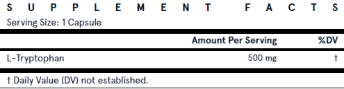 Jarrow Formulas L-Tryptophan, 500 mg - 60 vcaps