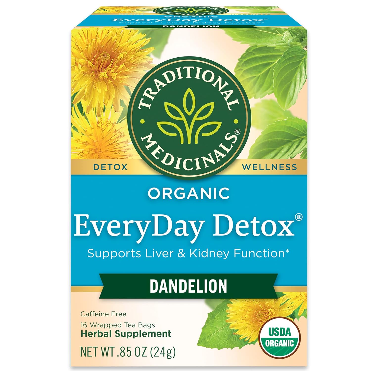 TRADICIONAL MEDICINALS Organic EveryDay Detox Dandelion Herbal Tea