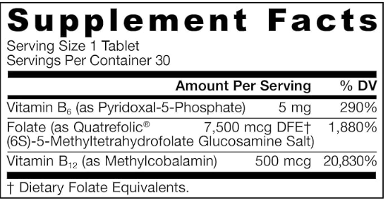 Jarrow Formulas Folate Forte - 30 tabs