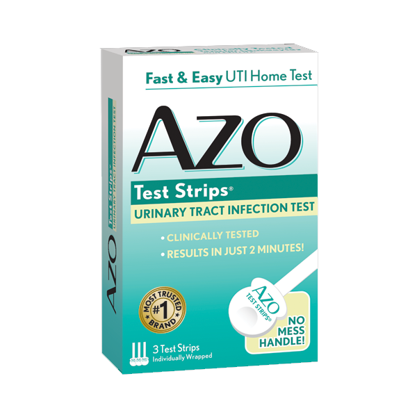 Azo urinary tract infection home test strips - 3 test strips. Clinically tested.