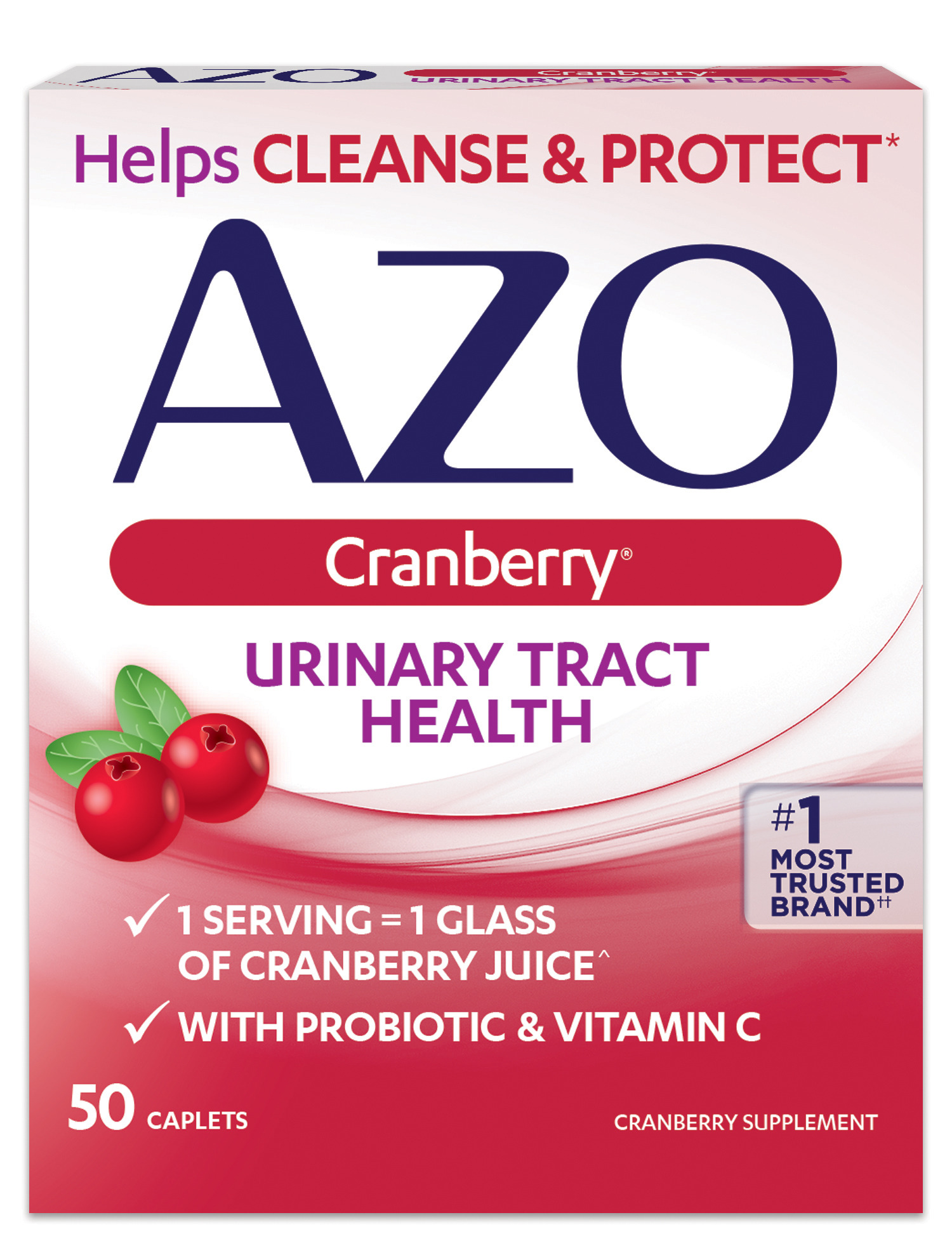 Azo cranberry urinary tract health caplets. With probiotic and vitamin c. 