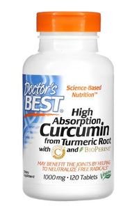 doctors best high absorption curcumin from turmeric root 100mg. 120 tablets.
