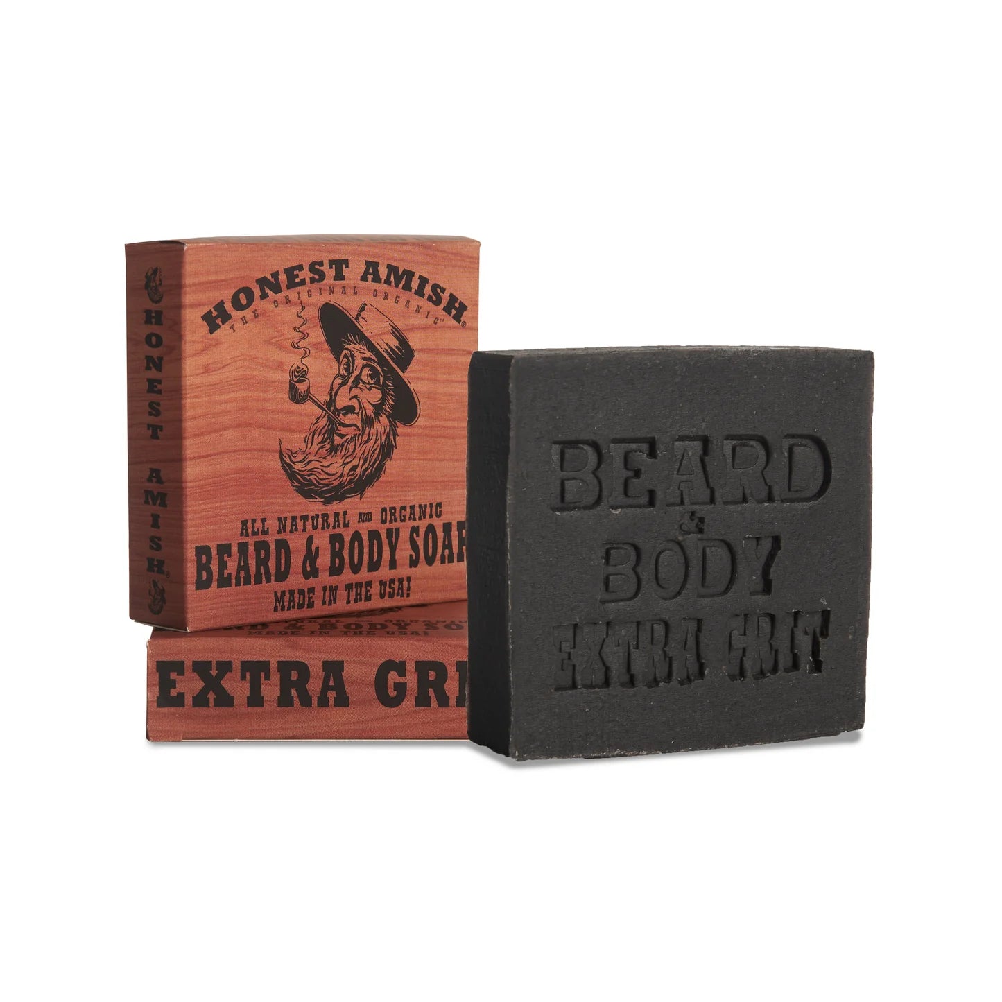 honest amish extra grit beard and body soap