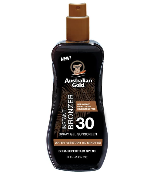 Australian Gold SPF 30 Spray Gel with Bronzer 237ml