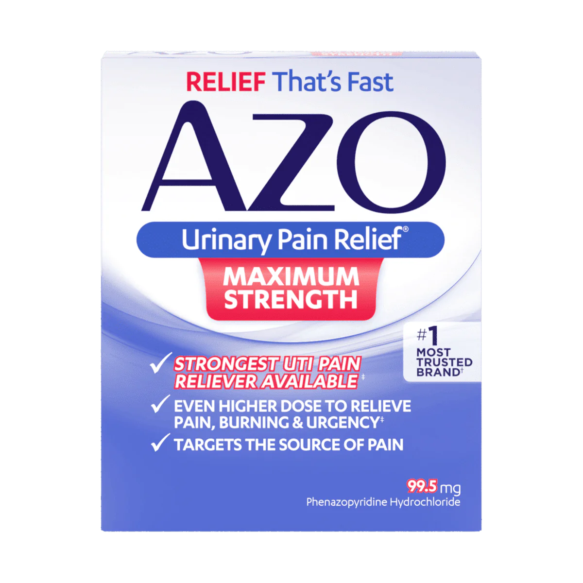 Azo urinary pain relief maximum strength. Strongest UTI pain reliever available and targets pain. 