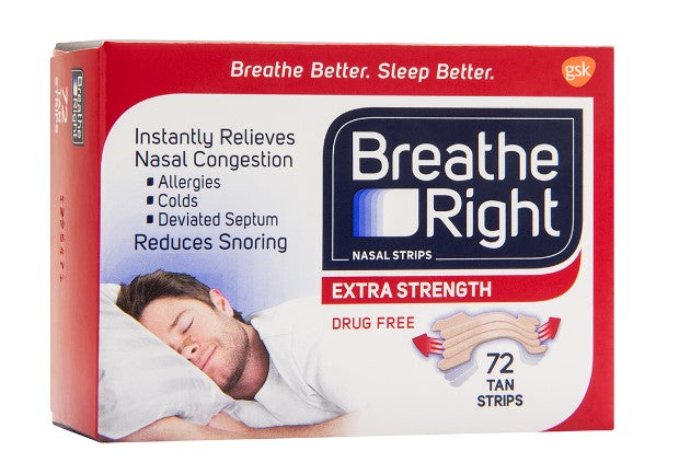 breath right extra strength drug free 72 strips. Relieves nasal congestions and snoring.