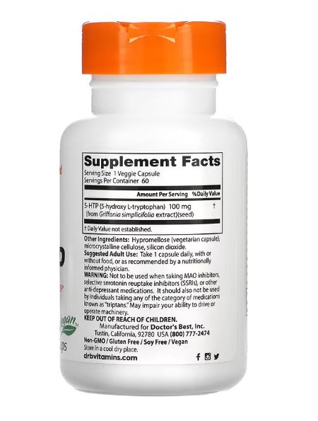 doctor's best 5-htp 60 caps supplement facts