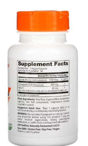 doctor's best energy + coq10 supplement facts