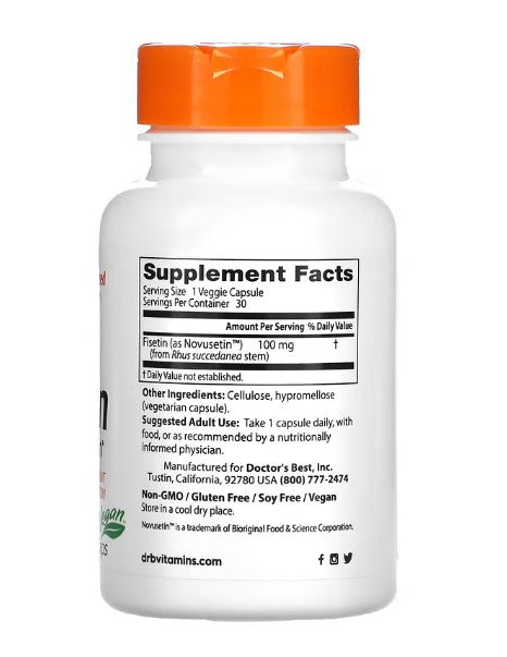 doctor's best fisetin with novusetin supplement facts