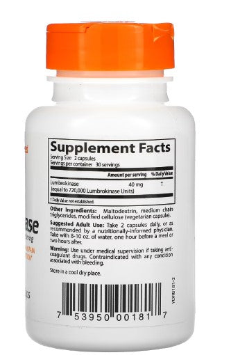 doctor's best lumbrokinase supplement facts