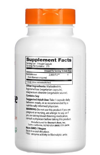 doctor's best nattokinase supplement facts