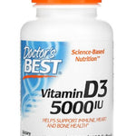 doctor's best vitamin D3. Helps support immune, heart and bone health. 125mcg. 180 softgels.