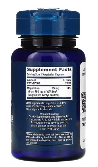 life extension calm-mag 30 vcaps supplement facts