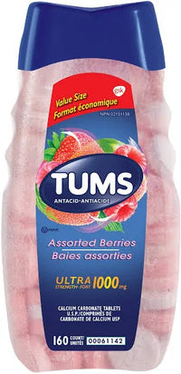 TUMS Ultra Strength 1000 Antacid Tablet, Assorted Berries, 72 count