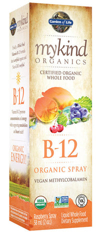 Garden of Life Mykind Organics B-12 Organic Spray, Raspberry - 58 ml