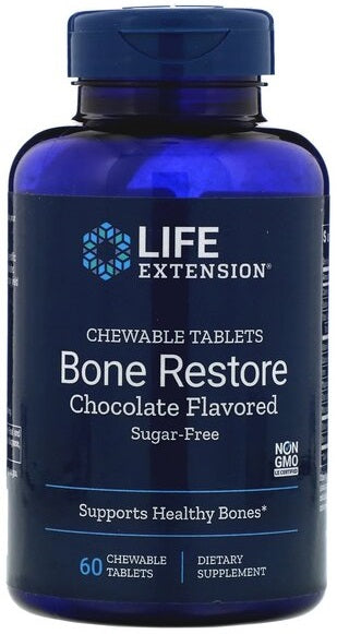 life extension bone restore chocolate flavored tablets to support healthy bones