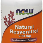 NOW Foods Natural Resveratrol with Red Wine Extract, 200mg - 120 vcaps